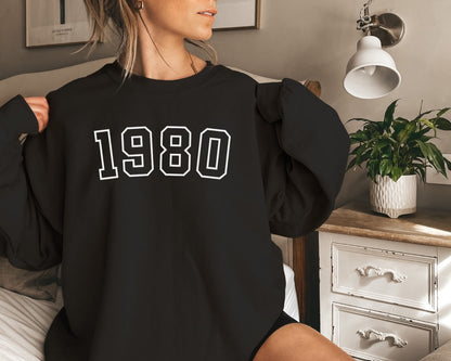 1980 Sweatshirt, 44th Birthday Sweater, Born in 1980 Gift