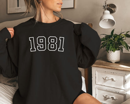 1981 Sweatshirt, 43rd Birthday Sweater, Born in 1981 Gift