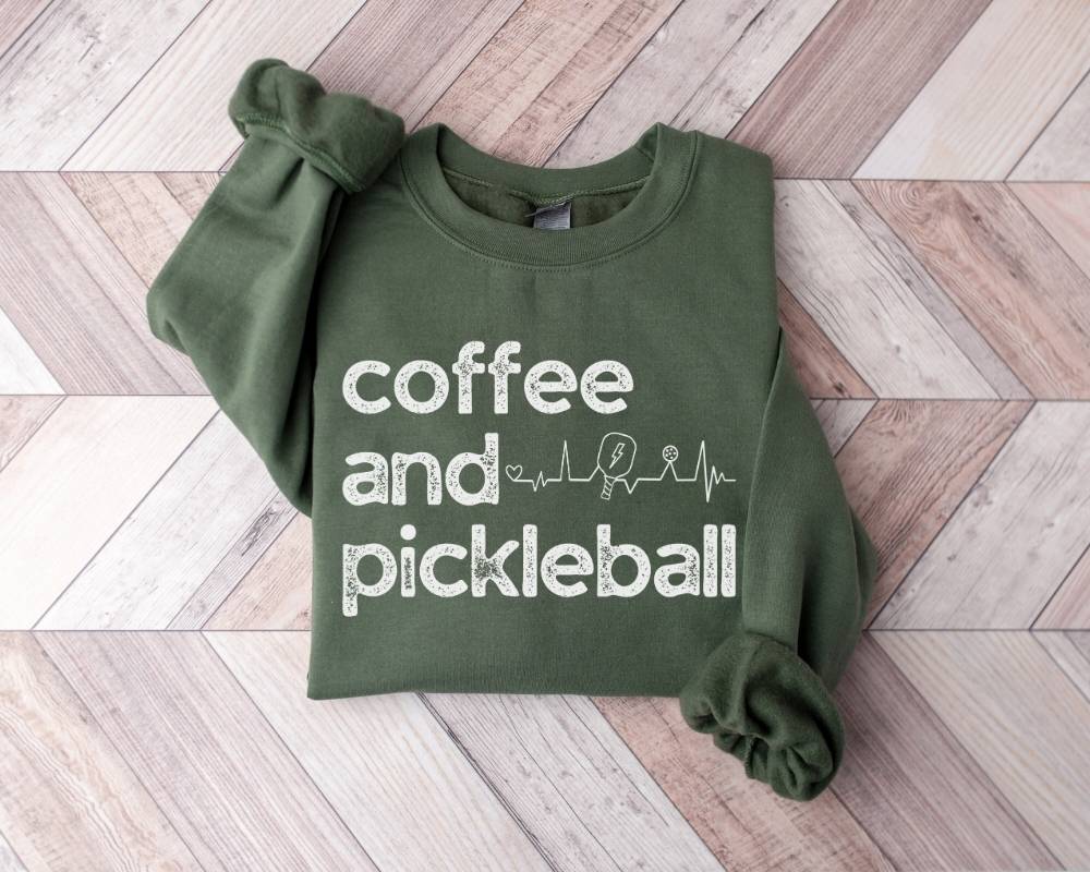Coffee and Pickleball Crewneck  Sweatshirt