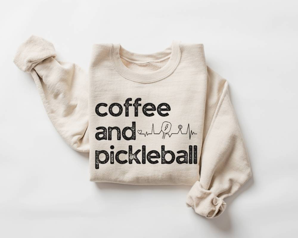 Coffee and Pickleball Crewneck  Sweatshirt